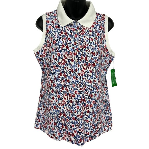 Tommy Hilfiger Golf Women Collar Polo Top Blouse Size Medium M Sleeveless New - Picture 1 of 8